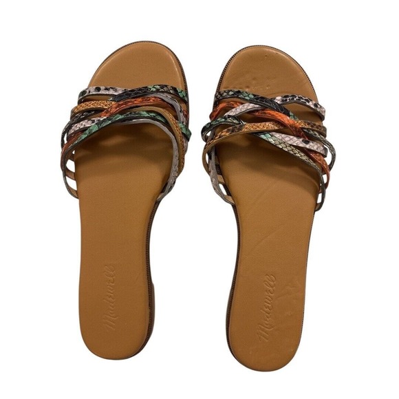 Madewell Shoes - Madewell The Tracie Crisscross Slide Sandal in Snake Embossed Leather Women's 7